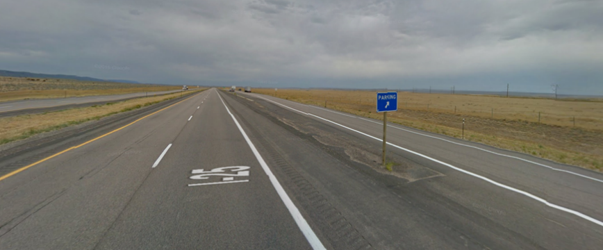 A Truck turnout area along a highway in Casper, Wyoming.