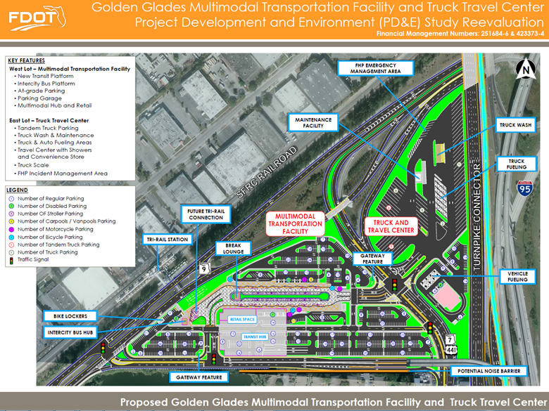 Screenshot from FDOT's Golden Glades Multimodal Transportation Facility and Truck Travel Center Project Development and Environment Study Reevaluation.