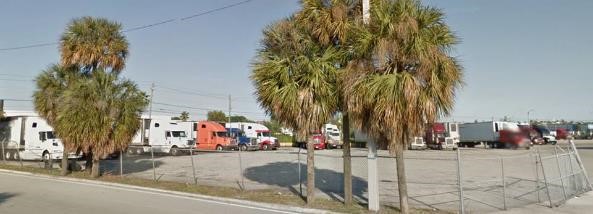 Trucks parked at the Pompano Beach State Farmers Market.