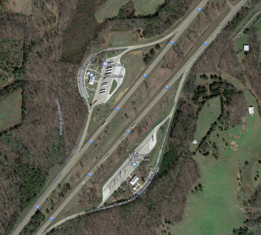 Aerial photo of a Smartpark test site in Athens and Cleveland, Tennessee.