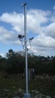 Close up of camera mounted on pole used in an electric screening system. Source: Richard Easley.