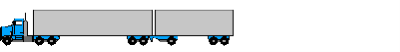 Figure C-1 shows a Rocky Mountain Double Configuration: a combination vehicle consisting of a tractor, a 12.2 m (40 feet) to 15.2 m (53 feet) semitrailer, and a shorter 7.3 m (24 feet) to 5.5 m (28 feet) semitrailer.