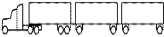 Tractor plus three 28 or 28 ½ foot trailers (2-S1-2-2)