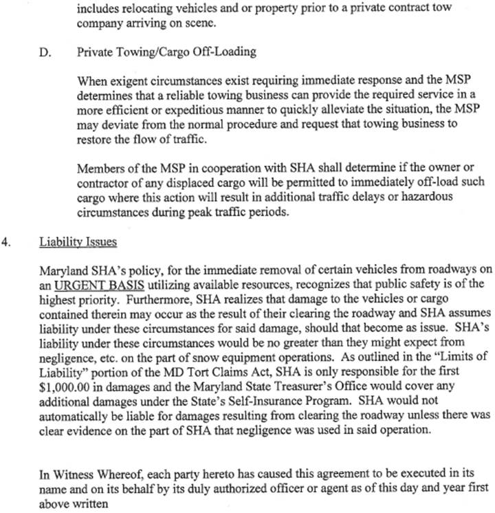 Memorandum of understanding continued