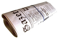 Image of a rolled up newspaper