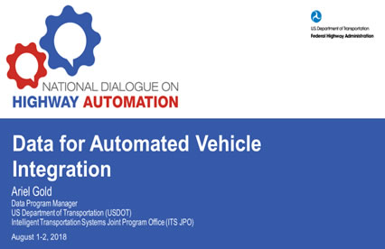 Image of Screenshot of National Dialogue on Highway Automation: Data for Automated Vehicle Integration.