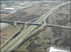 Aerial photograph showing State Route 167 at 15th Street in Renton, Washington