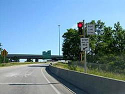 Picture of a shoulder-mounted ramp meter setup.