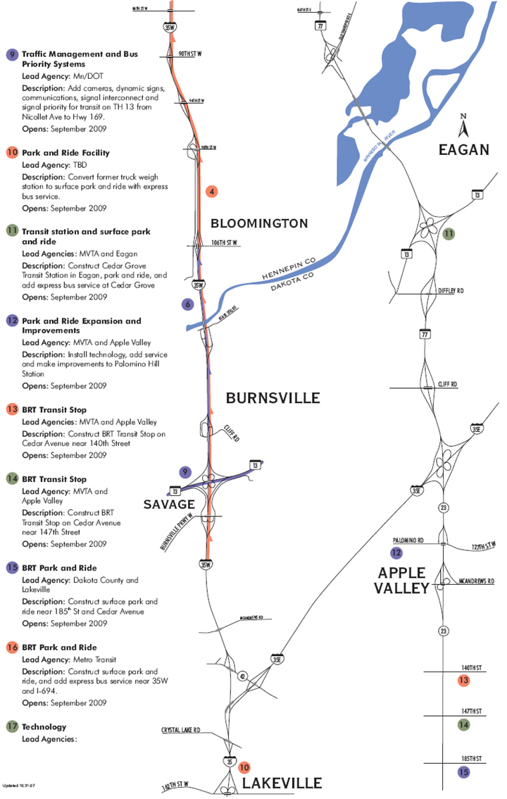 Map Image 2 is a map showing the southern portion of the Minnesota Urban Partnership project.