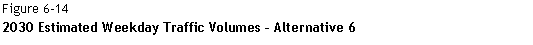 Text Box: Figure 6-14  2030 Estimated Weekday Traffic Volumes – Alternative 6    
