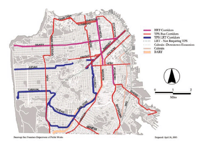 map of the Transit Priority Network