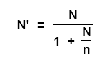 formula to adjust a sample size which is close to the size of the population