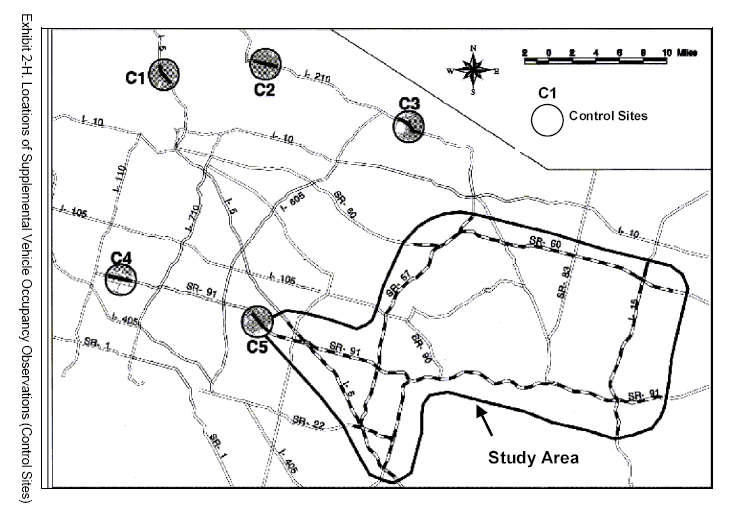 Locations of Supplemental Vehicle Occupancy Observations (Control Sites)