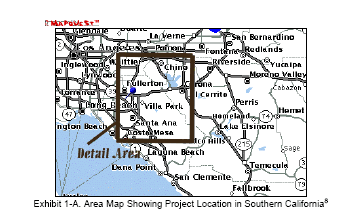 Area Map showing project location in Southern California