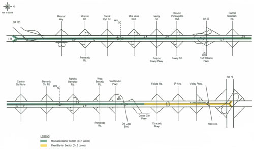 schematic drawing of the proposed I-15 managed lanes