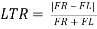 Variable "LTR" = absolute value of "FR" - "FL" divided by "FR" + "FL".