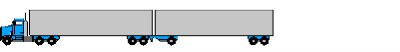 Figure C-2 shows a Turnpike Double Configuration: a tractor plus double trailers. Each trailer is between 12.2 m (40 feet) and 16.2 m (53 feet) long.