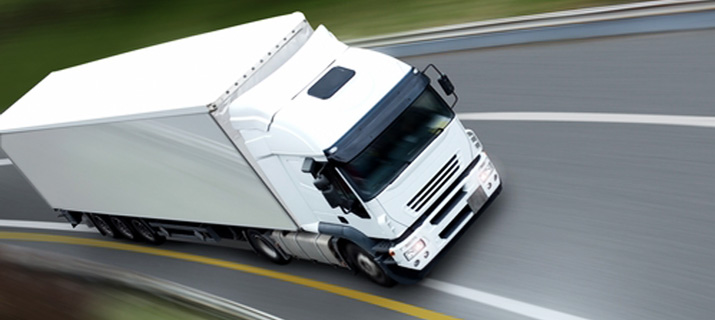 White truck on highway