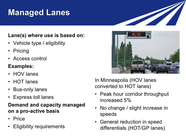 Slide 39. Managed Lanes