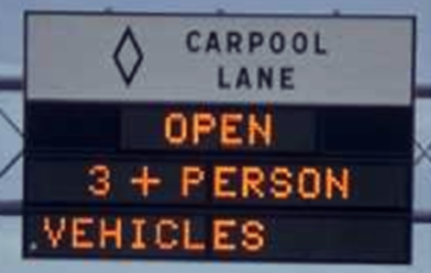 Photo. Figure 4-3: Sample HOT Lane Signage - MnPass