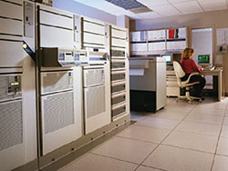 Photo. Interior of an office showing an example of where roadside processing equipment is kept.