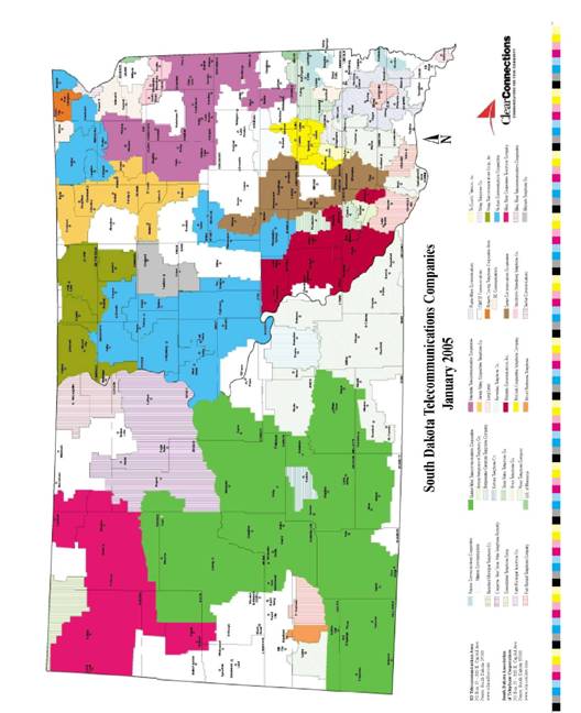 figure a-4 - graphic - graphic showing South Dakota telecommunication providers in January 2005.