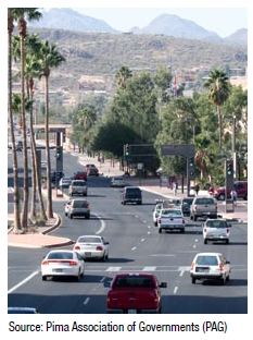 Aerial photo of a multi-lane roadway. Source: Pima Association of Governments (PAG)