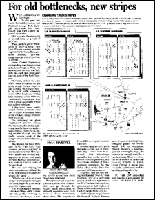 Graphic. A Dallas Morning News article entitled, “For old bottlenecks, new stripes.”