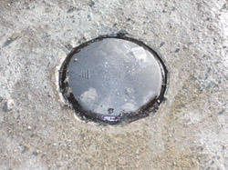 Photo of a parking space sensor.