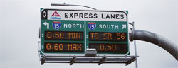 I-15 FasTrak signage - San Diego, California