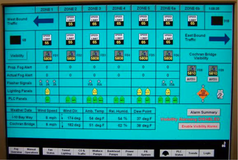 Screenshot of Low Visibility Warning System. 