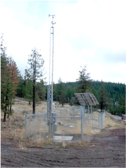 Photo of a road weather information sensor in the Fredonyer Pass Icy Curve Warning System.