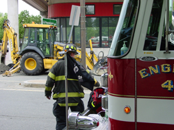 Picture of a firefighter in the field.