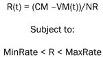 Equation 9. For locally dynamic ramp metering an adaptation of the ALINEA algorithm is used to estimate the ramp metering rate for each analysis period for each scenario.