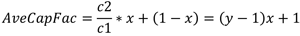Equation to determine the original capacity adjustment factor for the incident.