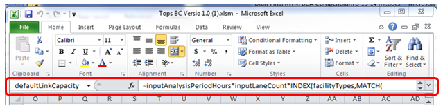 Screen capture of an Excel spreadsheet with the formula bar outlined.