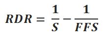 RDR equals one over S minus one over FFS.