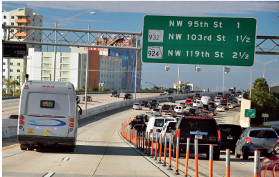 Figure 2. Photo. I-95 Express Toll Lanes in Florida. Photo source: Florida DOT