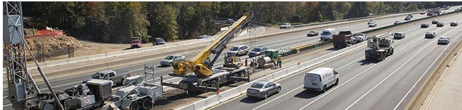 Photo of construction work on the I-495 Express Lanes in Northern Virginia.