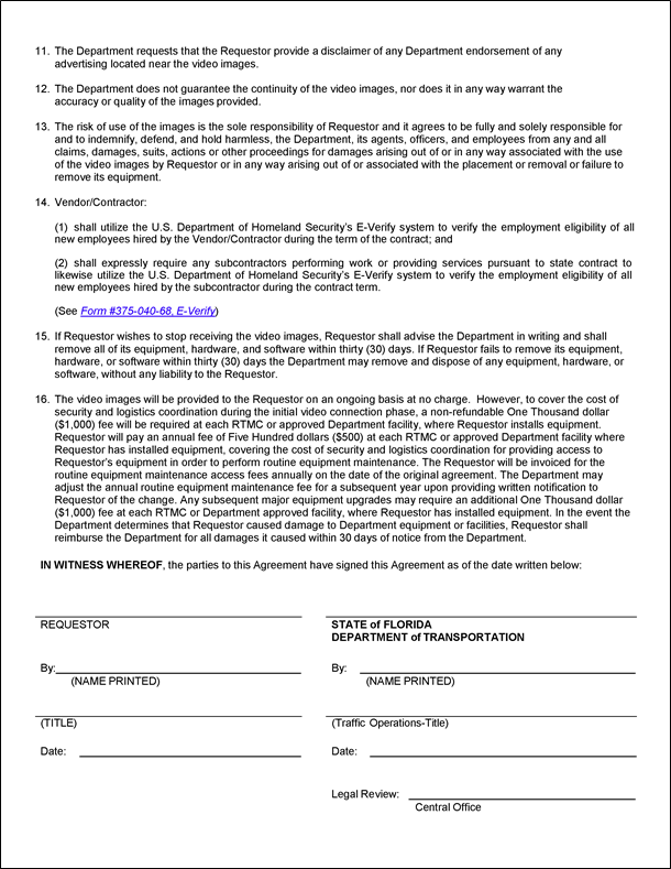 Figure 21 is a sample scan of the second page of the Closed Circuit Television Agreement.