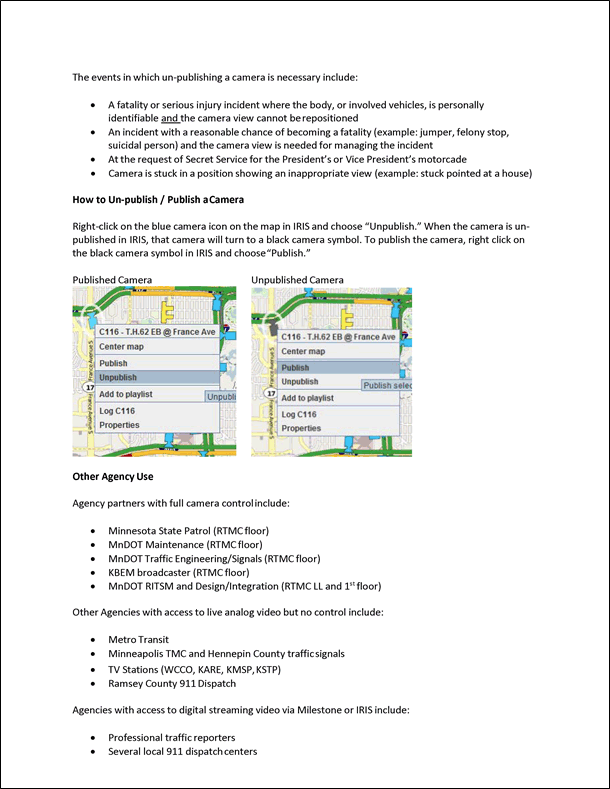 Figure 23 is a sample scan of the second page of the Camera Use Policies.