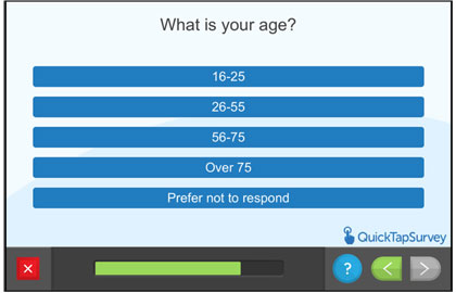 Questionnaire screen - What is your age?