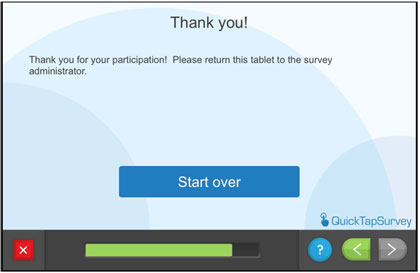 Questionnaire screen - Thank you!