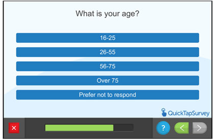 Questionnaire screen - What is your age?