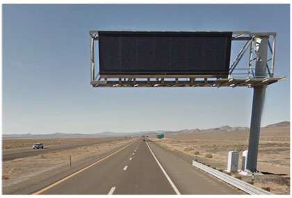 Picture of Dynamic Message Sign over a highway