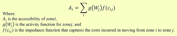 Equation. Generic form of an area-based measure