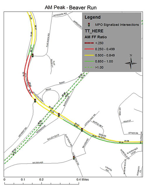 Example CPCMPO chart highlighting the travel time ratio by threshold.