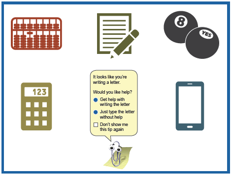 Examples of decision tools range from an abacus to a calculator, to a tablet or computer device, to a magic 8 ball.