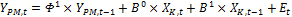 This equation shows a matrix form of the equation used to evaluate the external factors.