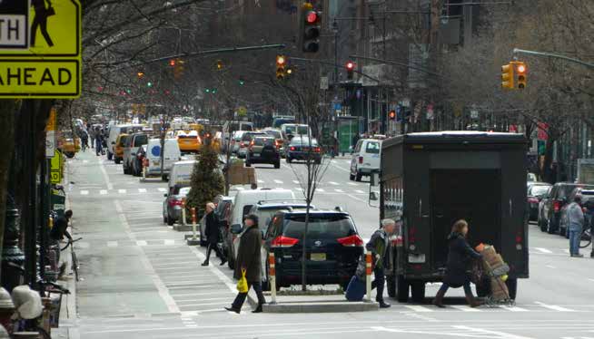 photo of a wide busy NYC avenue